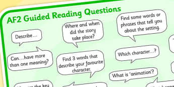 AF2 Guided Reading Question Mat - assessment focus 2 mat, af mat, af2 mat, assessment focus questions, af2 questions mat, assessment focus reading mat, af2