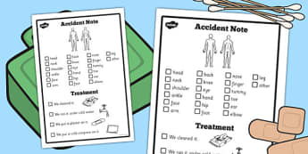EAL Visual Accident Note - eal, visual, accident note, note, form