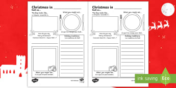 Comparing Christmas Around the World Writing Frames English/French - Comparing Christmas Around the World Writing Frames - christmas, chritmas, chriatmas, christms, chri