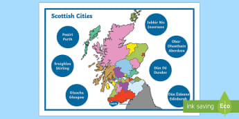 Scottish Cities Word Mat Gaelic English Word Mat