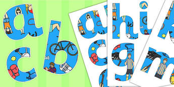 Sports Themed Paper Saving Display Alphabet Numbers and Symbols