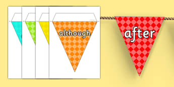 Conjunctions on Bunting Multicolour - display, connectives