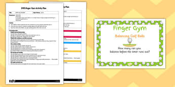 EYFS Balancing Golf Balls Finger Gym Activity Plan and Prompt Card Pack