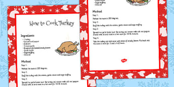 How to Cook a Turkey Recipe Card - guide, recipes, food, cooking