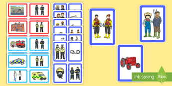 Jobs, Place of Work, Tools and Vehicles Matching Cards - Jobs and Tools Matching Cards - jobs, tools, matching, cards, match, mathching, joba, tools, vehicle