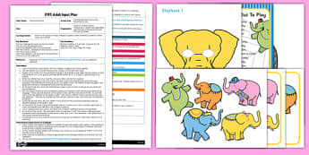 One Elephant Went Out to Play Parachute Activity EYFS Adult Input Plan and Resource Pack - EYFS planning, early years activities, number, counting, changes in quantity, adult led