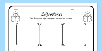Adjectives Comprehension Activity Sheet - adjectives, comprehension