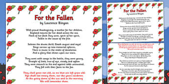 Remembrance Day PoemWe Shall Keep The Faith A3 - Remembrance Day, poetry, poem, For The Fallen, Laurence Binyon, banner, posters, sign, A3, 11th November