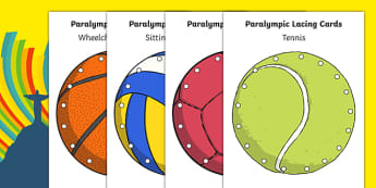Paralympic Sports Lacing Cards