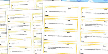 EYFS Early Years Outcomes on Stickers Physical development