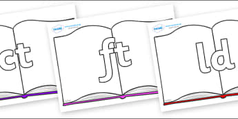 Final Letter Blends on Books - Final Letters, final letter, letter blend, letter blends, consonant, consonants, digraph, trigraph, literacy, alphabet, letters, foundation stage literacy