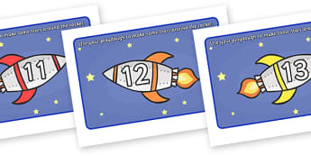 Rocket Playdough Mat (11-20) - Number Playdough mat, playdough resources, numeracy, numbers, playdough 