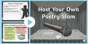 Host Your Own Poetry Slam PowerPoint - host your own poetry slam, poetry slam, enterprise, poetry, writing, rhyming, national poetry day,Sc