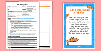 1, 2, 3, 4, 5 Once I Caught a Fish Alive Parachute Activity EYFS Adult Input Plan and Resource Pack - rhyme, PE, physical education, parachute games
