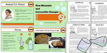 Year 5 Science New Materials and Irreversible Changes Lesson Pack