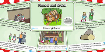 Hansel and Gretel Story Sequencing A4 EAL Romanian Translation