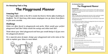 The Playground Planner Activity Sheet, worksheet
