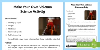 Make Your Own Volcano Science Activity - make your own, volcano, science, activity, experiment