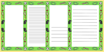 PE Page Borders - PE, page border, physical education, writing