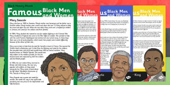 Black History Month Famous Black Men and Women Information Posters