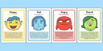 Mood Monsters Poster Set - mood monsters, poster, set, display, inside out, emotions, feelings posters