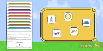 What's on the Tray Summer Memory Activity Pack - Summer, Holiday, Memory Game, Working Memory, Teachers of the Deaf, deaf friendly, deaf, hearing imp