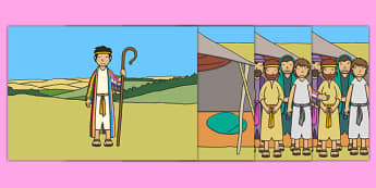 Joseph Story Sequencing A4 - Joseph, coat, Jacob, bible story, bible, slave, brothers, sequencing, story sequencing, story resources, A4, cards, cupbearer, pharao, prison, cows, corn, dreams, Palace, Egypt, fat, thin