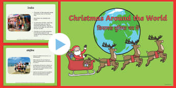Christmas Around The World PowerPoint English/Hindi -  World, information, discussion starter, class discussion, nations, tradition, EAL