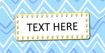 Light Bulb Themed Editable Word cards - words, edit, lights