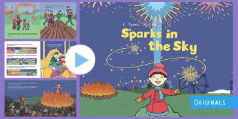 Sparks in the Sky Story PowerPoint - Bonfire Night, fireworks night, fireworks, guy fawkes, bonfire, rockets, catherine wheel, november, 