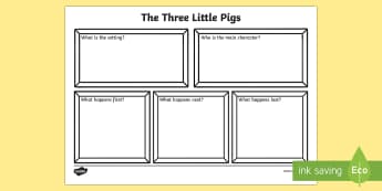 The Three Little Pigs Story Review Writing Frame - the three little pigs, three little pigs, three little pigs story review, three little pigs review