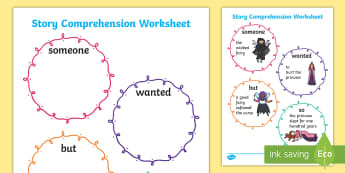 Story Comprehension Worksheet - story, stories, comprehension, story comprehension, worksheet, comprehension worksheet, stories worksheet, story sheets