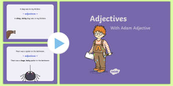 Adjectives PowerPoint - Powerpoint, adjectives, fun, animation, English, grammar