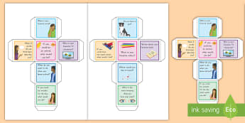 Conversation Starter Dice Activity - common core, speaking and listening, dice, conversation starters, communication