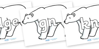 Silent Letters on Polar Bears - Silent Letters, silent letter, letter blend, consonant, consonants, digraph, trigraph, A-Z letters, literacy, alphabet, letters, alternative sounds