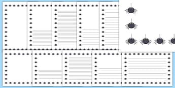 Spider Full Page Borders - page borders, spider page borders, spider borders for page, minibeast page borders, spiders, A4, border for page, lined pages