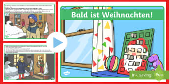 Bald ist Weihnachten Geschichte PowerPoint Präsentation - Weihnachtlich, Religion, Dekoration, lesen, vorlesen, Christbaum, Weihnachtsbaum, German