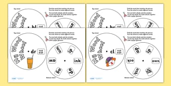 Initial Blend Cluster Phonics Word Wheels - initial blend cluster, phonics, word wheels, words, word wheel, phonics, blends, find word, match word, initial blend, activity, finding words