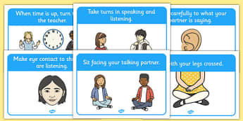 Talking Partner Display Posters - Good sitting, talking partners, partner, listen, behaviour management, SEN, good sitting, crossed legs, folder arms, hands up, quiet, good listening, good looking, lips closed, listening, brain box