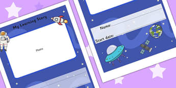 EYFS My Learning Story Front Cover Space Themed - class management