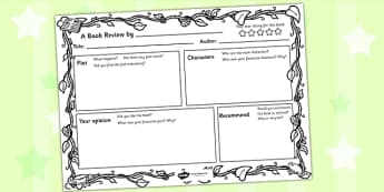 Jungle Themed Book Review Template - jungle, jungle themed, book review, books, review, template, book review template, review template, jungle template