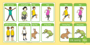 Gymnastic Jumps Display Posters - EYFS planning, early years planning, long term plan 