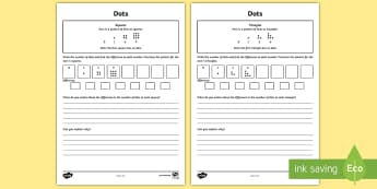 Dots Maths Investigation Activity Sheet - odds, evens, squares, triangles, sequence, pattern