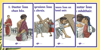 Turas na Croise Display Posters - Lent, Carghas, Easter, Cáisc, an cháisc, Stations of the cross, turas na croise,Irish