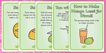 Mango Lassi Diwali Recipe Cards - cooking, cook, recipes, hindu