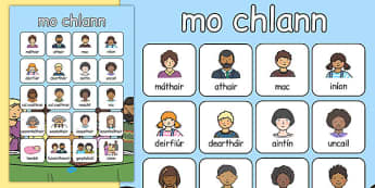 mo chlann Vocabulary Poster Gaeilge - gaeilge, my family, vocabulary poster, vocabulary, poster, display