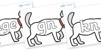 Silent Letters on White Dog to Support Teaching on Brown Bear, Brown Bear - Silent Letters, silent letter, letter blend, consonant, consonants, digraph, trigraph, A-Z letters, literacy, alphabet, letters, alternative sounds