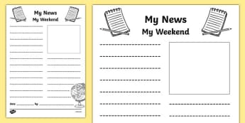 My Weekend Newspaper Writing Template - mt weekend newspaper, my weekend, newspaper, writing template, templates, news, writing, journalism, journalis, creative