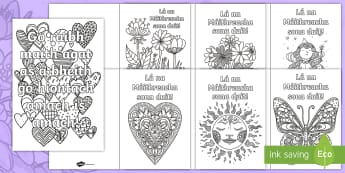 Mother\'s Day Mindfulness Colouring Pages Gaeilge - ROI, Mothers Day, Lá na Maithreacha, Colouring, Sheets, Mindfulness, Irish, mum, mammy, mummy, irel
