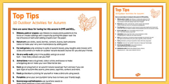 10 Outdoor Activity Ideas for Autumn Top Tips
